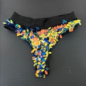 Roma Black and Multicolor Sequin Panties